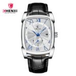 Silver Shell white surface black belt 8209 Watch