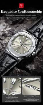 POEDAGAR 853L Square Quartz Watch - Image 14