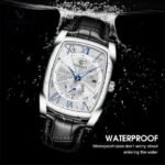 Silver Shell white surface black belt 8209 Watch - Image 5