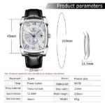 Silver Shell white surface black belt 8209 Watch - Image 4