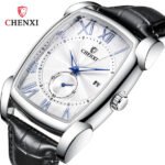 Silver Shell white surface black belt 8209 Watch - Image 3