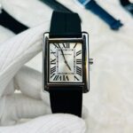 Universe Point Classic Rectangular Roman Dial Watch – Black Strap Edition